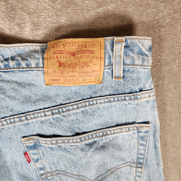 Vintage Levi's 505 Jeans‎ Men's 38X33 (Tag 40X32) Blue Straight Regular Fit 1998 - Picture 12 of 14